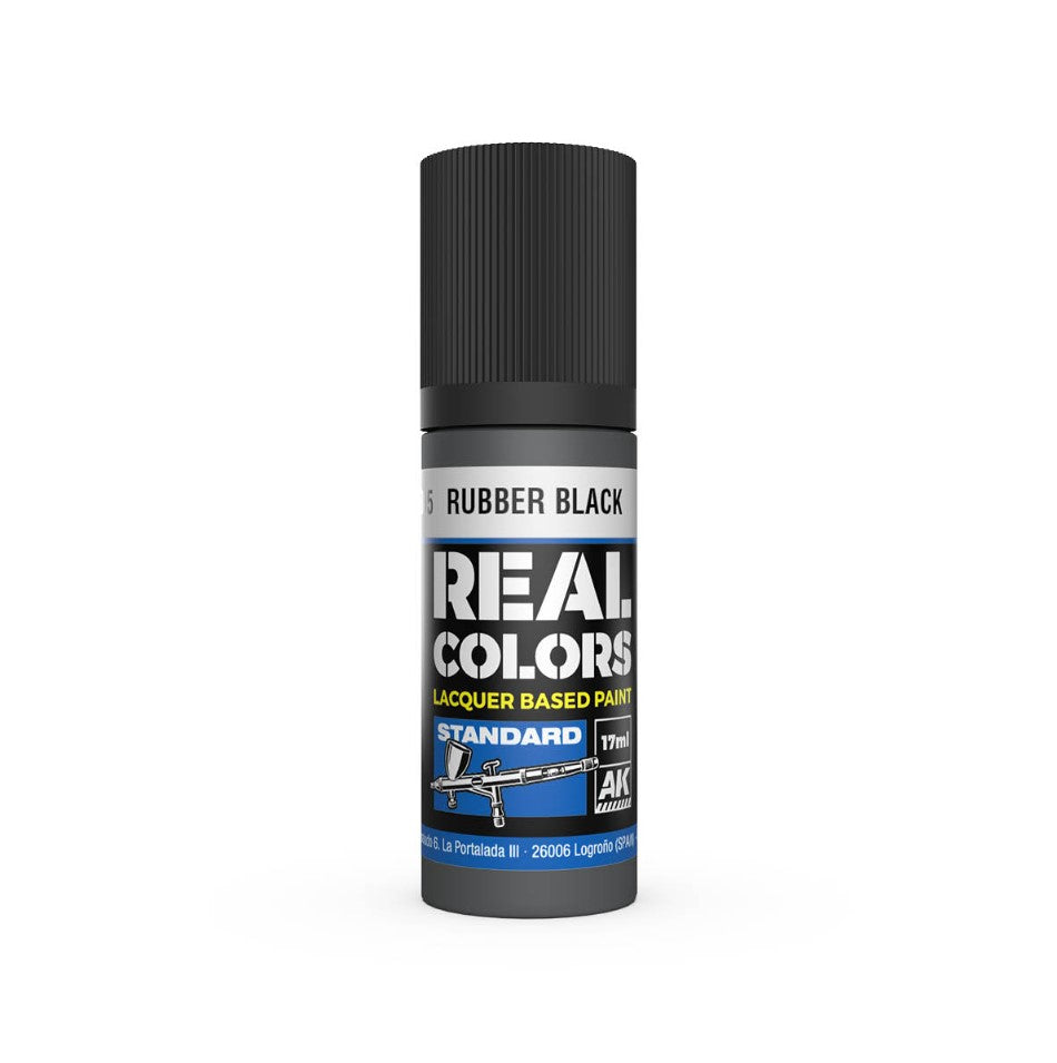 AK INTERACTIVE Real Color - Rubber Black (17ml)