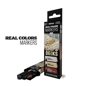 AK INTERACTIVE Real Colors Markers - Ships & Decks (set 3 colors)