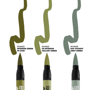 AK INTERACTIVE Real Colors Markers - WWII Allied Aircraft Cockpit Colors (set 3 colors)