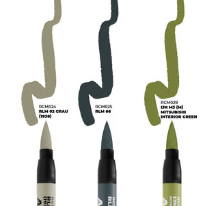 AK INTERACTIVE Real Colors Markers - WWII Axis Aircraft Cockpit Colors (set 3 colors)