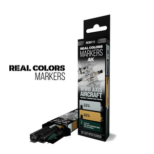 AK INTERACTIVE Real Colors Markers - WWII Axis Aircraft Squiggle Camouflage Colors (set 3 colors)