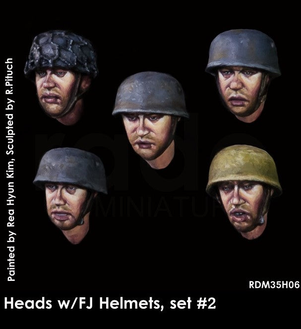 RADO MINIATURES (1/35) Heads w/FJ Helmets Set 2