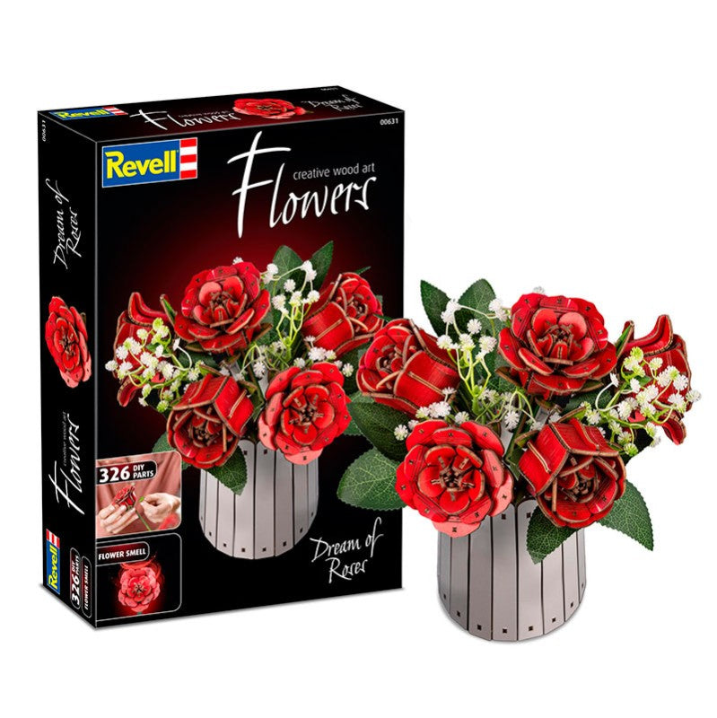 Foto de la caja del set de madera perfumada Sueño de Rosas de Revell referencia 00631 