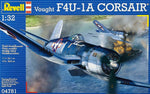 Portada de la caja de la maqueta del caza norteamericano F4U-1A Corsair en escala 1:32 de Revell referencia 04781