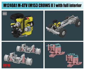 Detalle del chásis de la maqueta del vehículo M1240 A1 MATV con sistema M153 Crows II en escala 1:35 de RFM referencia 5052