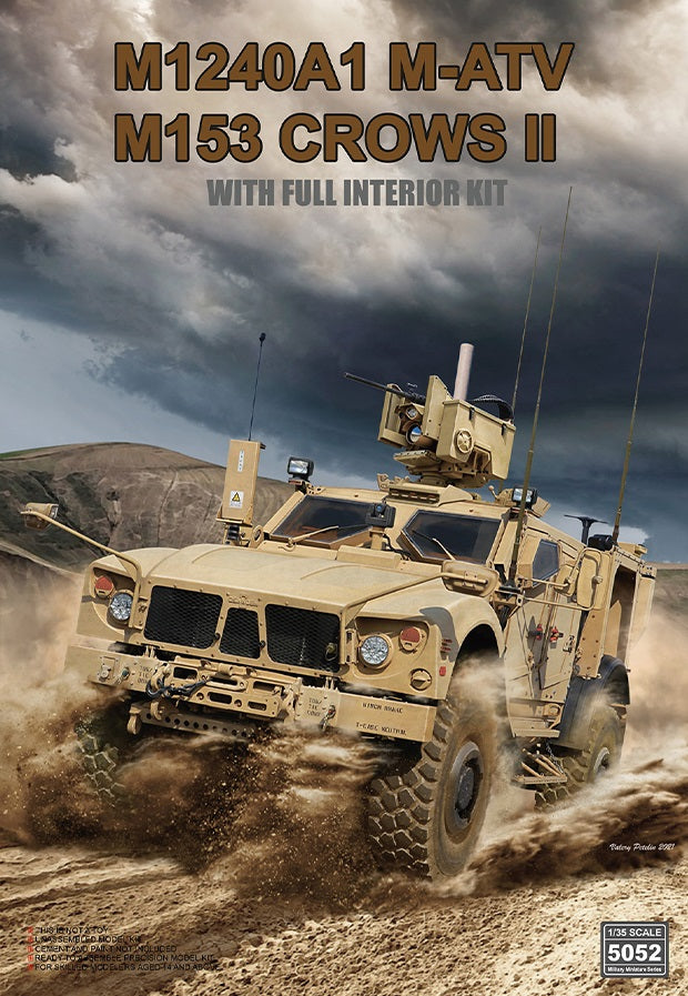 Portada de la caja de la maqueta del vehículo M1240 A1 MATV con sistema M153 Crows II en escala 1:35 de RFM referencia 5052