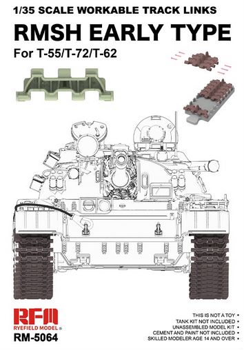 RYE FIELD MODEL (1/35) Workable Track RMSH Early Type For T55/T62/T72