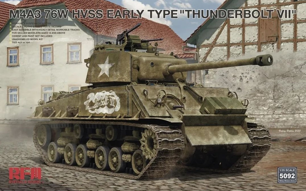 RYE FIELD MODEL (1/35) M4A3 76W HVSS Early Type "Thunderbolt VII"