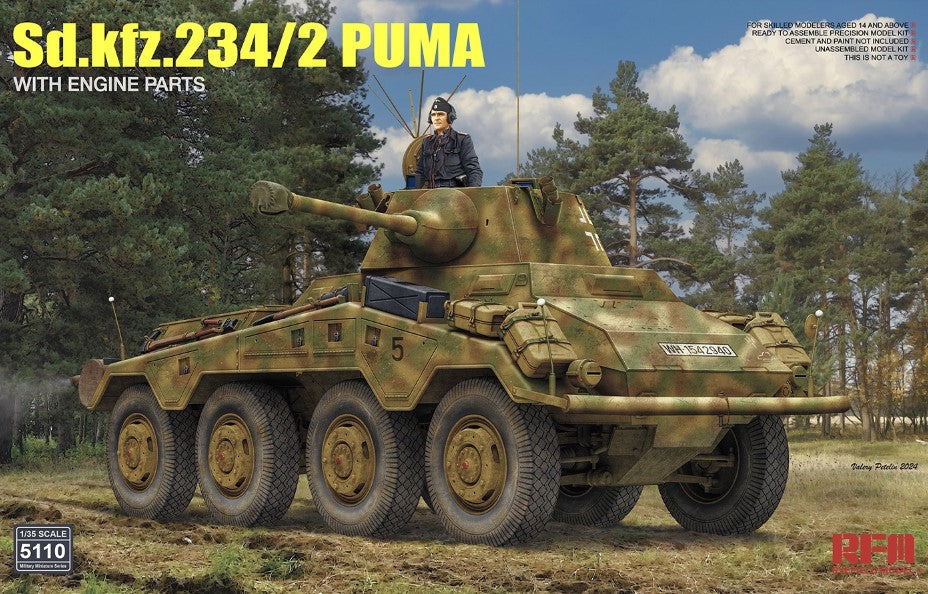 RYE FIELD MODEL (1/35) Sd.Kfz.234/2 PUMA with Engine Parts