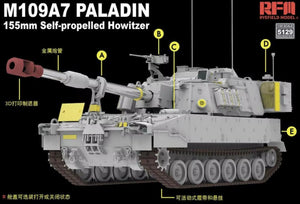 RYE FIELD MODEL (1/35) M109A7 Paladin 155 mm Self-Propelled Howitzer w/Workable Tracks