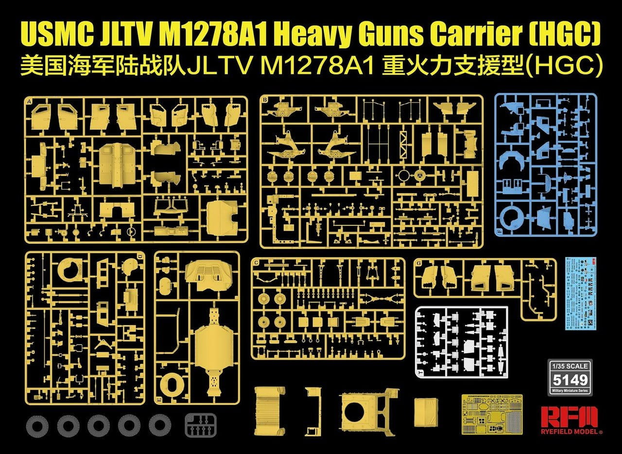 Piezas del vehículo tctico M1278 A1 HGC en escala 1:35 de RFM referencia 5149
