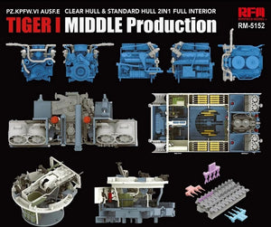 Detalle del motor de la maqueta del tanque alemán Tiger I en escala 1:35 de RFM referencia 5153