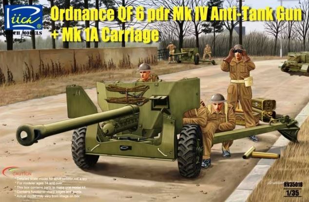 RIICH MODELS (1/35) British Ordnance QF 6 pdr Mk IV Anti Tank Gun