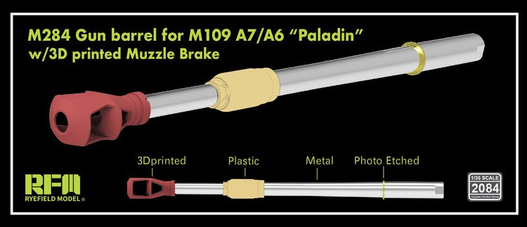 RYE FIELD MODEL (1/35) Upgrade set M284 Gun barrel for M109 A7/A6 Paladin