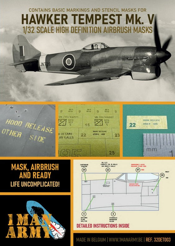 1 MAN ARMY (1/32) Hawker Tempest MK V RAF (32DET003)