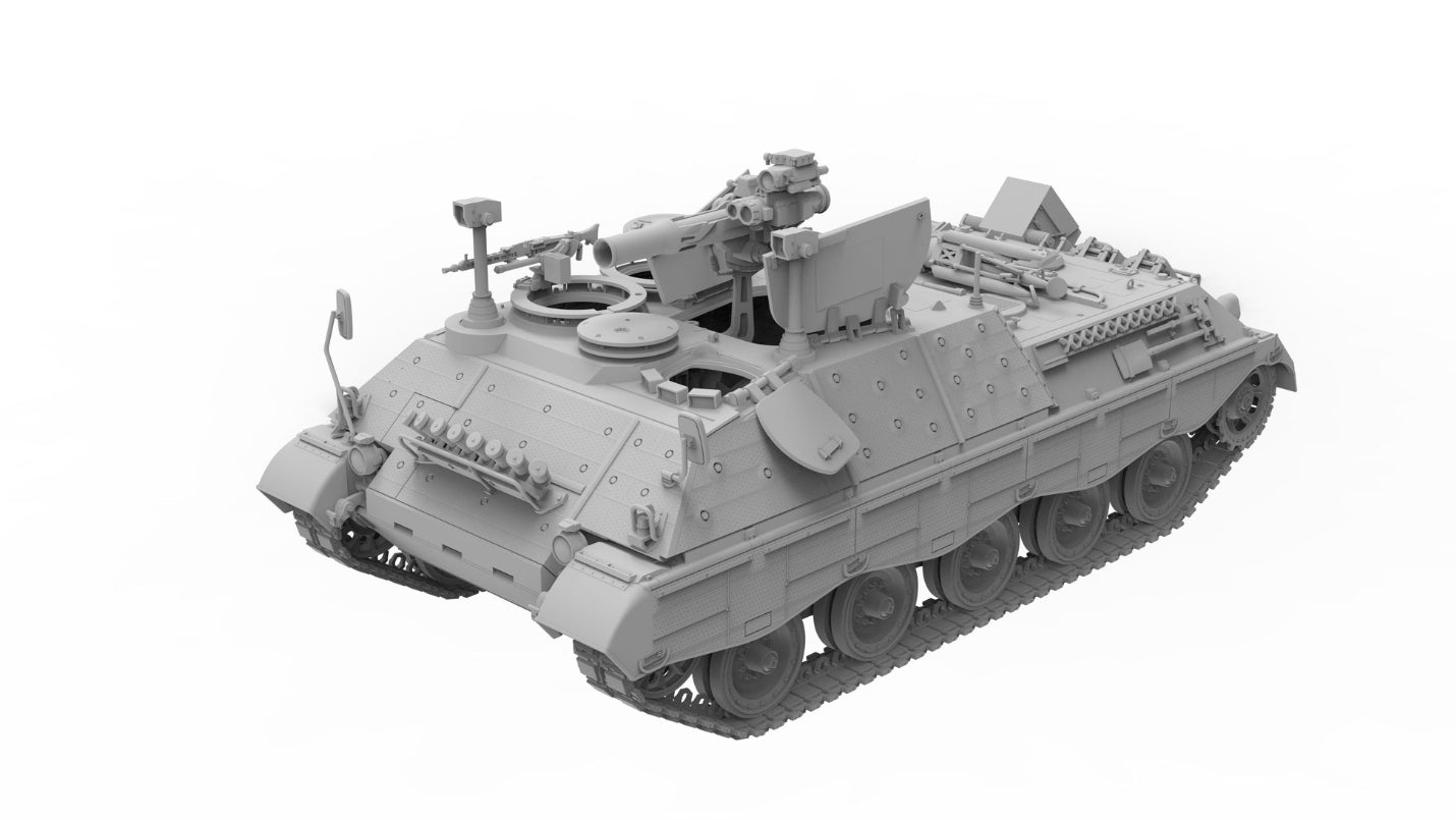 Vista frontal izquierda de la maqueta del vehículo anticarro alemán Jaguar 2 en escala 1:35 de Das Werk referencia 35036