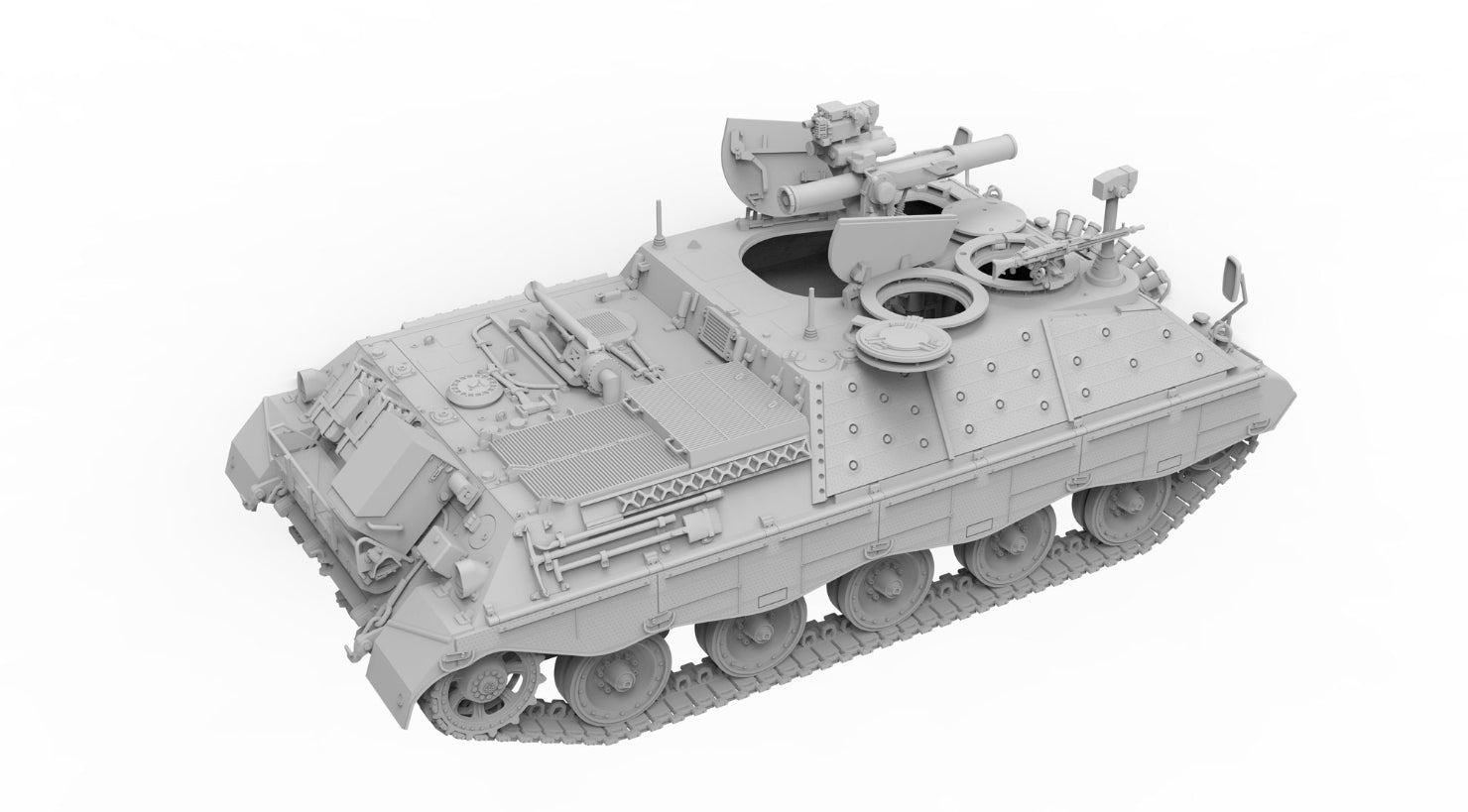 Vista lateral derecha de la maqueta del vehículo anticarro alemán Jaguar 2 en escala 1:35 de Das Werk referencia 35036