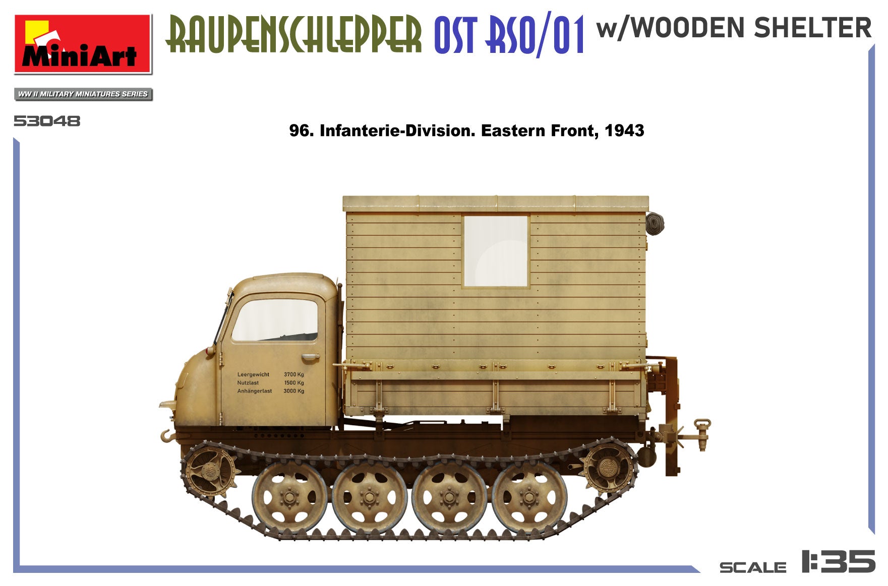 Esquema de camuflaje 2 de la maqueta del Raupenschlepper OST RSO/01 con casamata de madera en escala 1:35 de Miniart referencia 53048