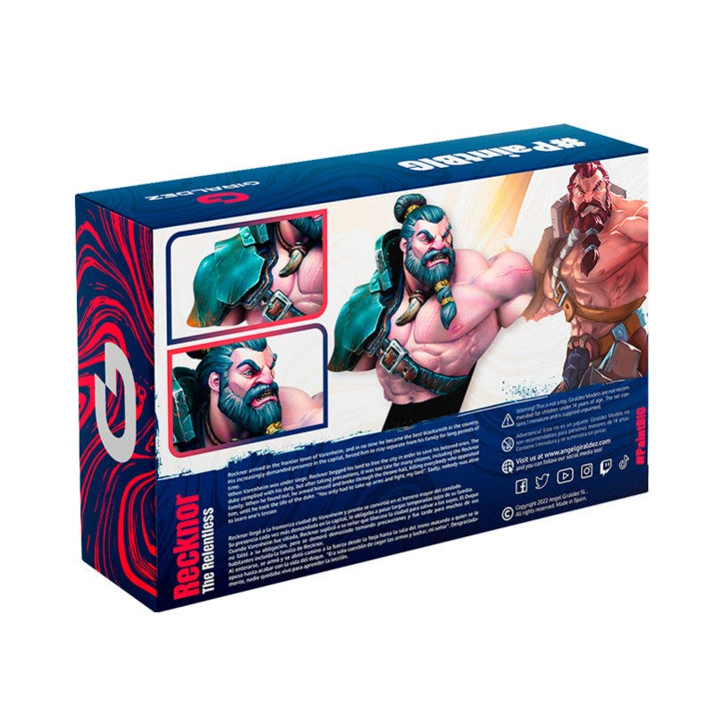 Reverso del estuche del busto de Recknor de Giraldez Models en 45mm