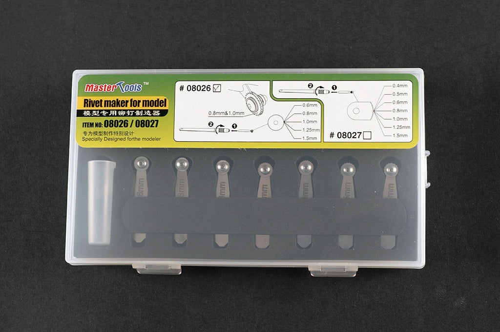 Herramienta y set de rodillos para generar rivetes del fabricante Master Tools referencia 08026