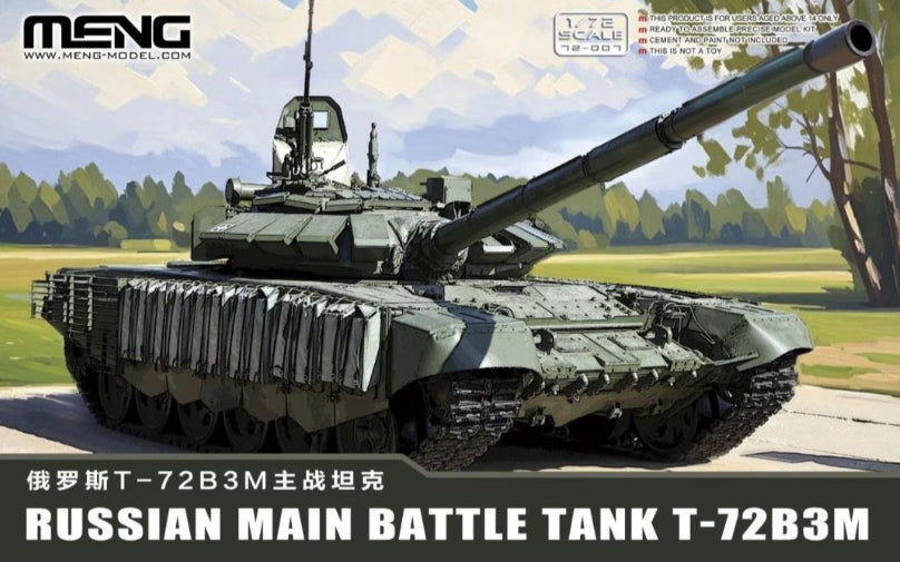 Foto de la caja de la maqueta del carro de combate ruso T-72 en versión B3M en escala 1:72 de Meng referencia 72-007