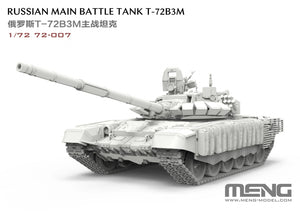 Vista frontal izquierda de la maqueta del carro de combate ruso T-72 en versión B3M en escala 1:72 de Meng referencia 72-007