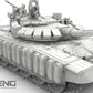 Vista frontal derecha de la maqueta del carro de combate ruso T-72 en versión B3M en escala 1:72 de Meng referencia 72-007