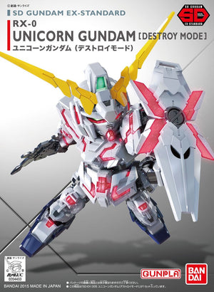 Portada de la caja de la figura del SD Gundam RX-0 Unicorn Gundaml de Bandai referencia 65619