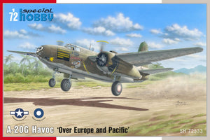 Portada de la caja de la maqueta del bombardero A-20 Havoc en escala 1:72 de Special Hobby referencia SH72533
