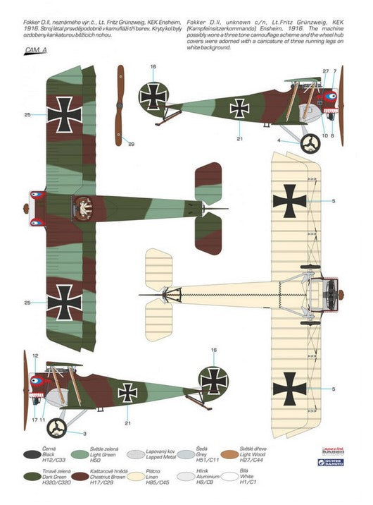 SPECIAL HOBBY (1/32) Fokker D.II "Grünzweig`s Planes"