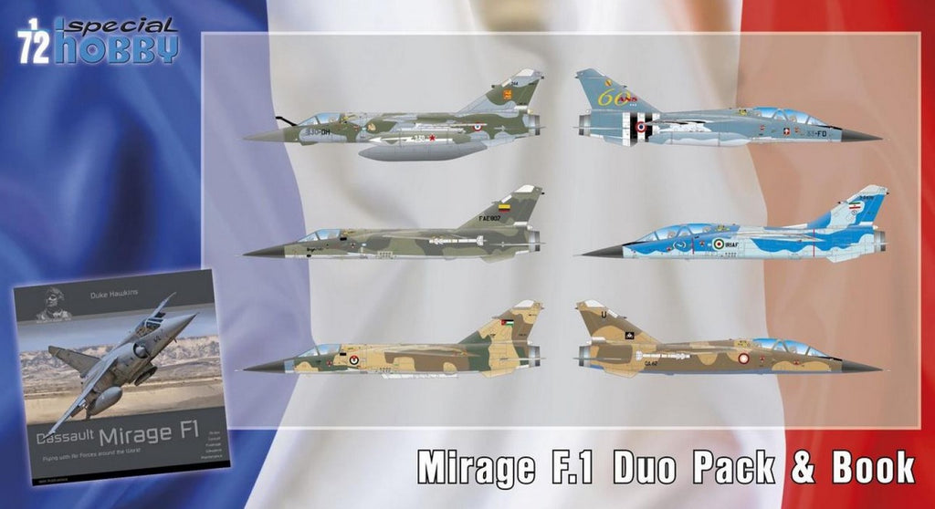 SPECIAL HOBBY (1/72) Mirage F.1 Duo Pack & Book