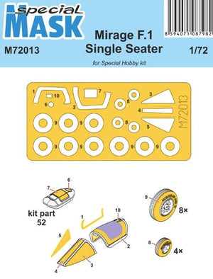 SPECIAL MASK (1/72) Mirage F.1 Single Seater (for Special Hobby)