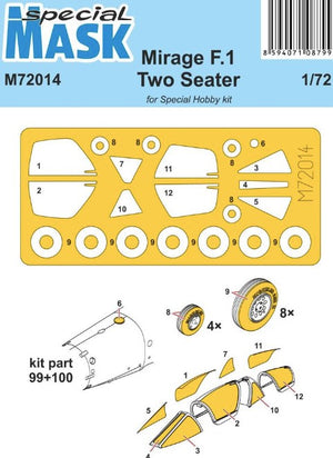 SPECIAL MASK (1/72) Mirage F.1 Two Seater (for Special Hobby)