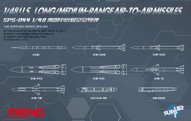 MENG (1/48) U.S. Long/Medium-Range Air-to-Air Missiles