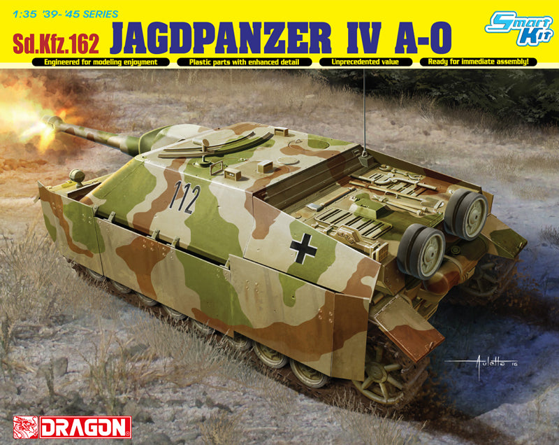 Portada de la caja de la maqueta del cazacarros Jagdpanzer IV A0 en escala 1:35 de Dragon referencia 6843