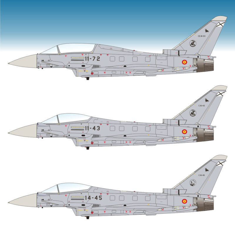 Set de calcas con insignias españolas para las maquetas del avión Eurofughter en escala 1:32 de Series Españolas referencia 2232