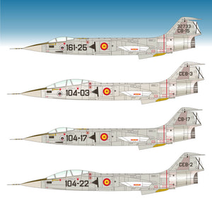 Set de calcas con insignias españolas para las maquetas del caza F-104G en escala 1:48 de Series Españolas referencia 2348