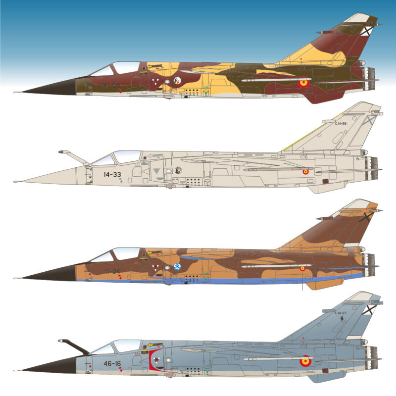Set de calcas españolas para el caza Mirage F 1 en escala 1:72 del fabricante Series Españolas referencia 572
