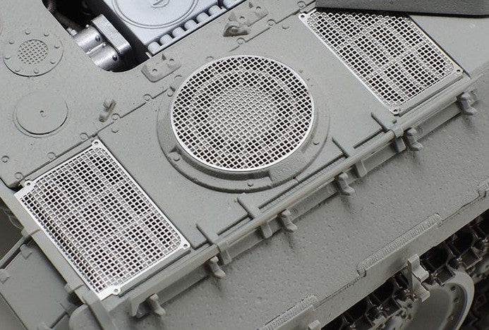 Set de fotograbados con rejillas para carro aleman Panther D en escala 1:35 Tamiya 12666 Foto demostracion