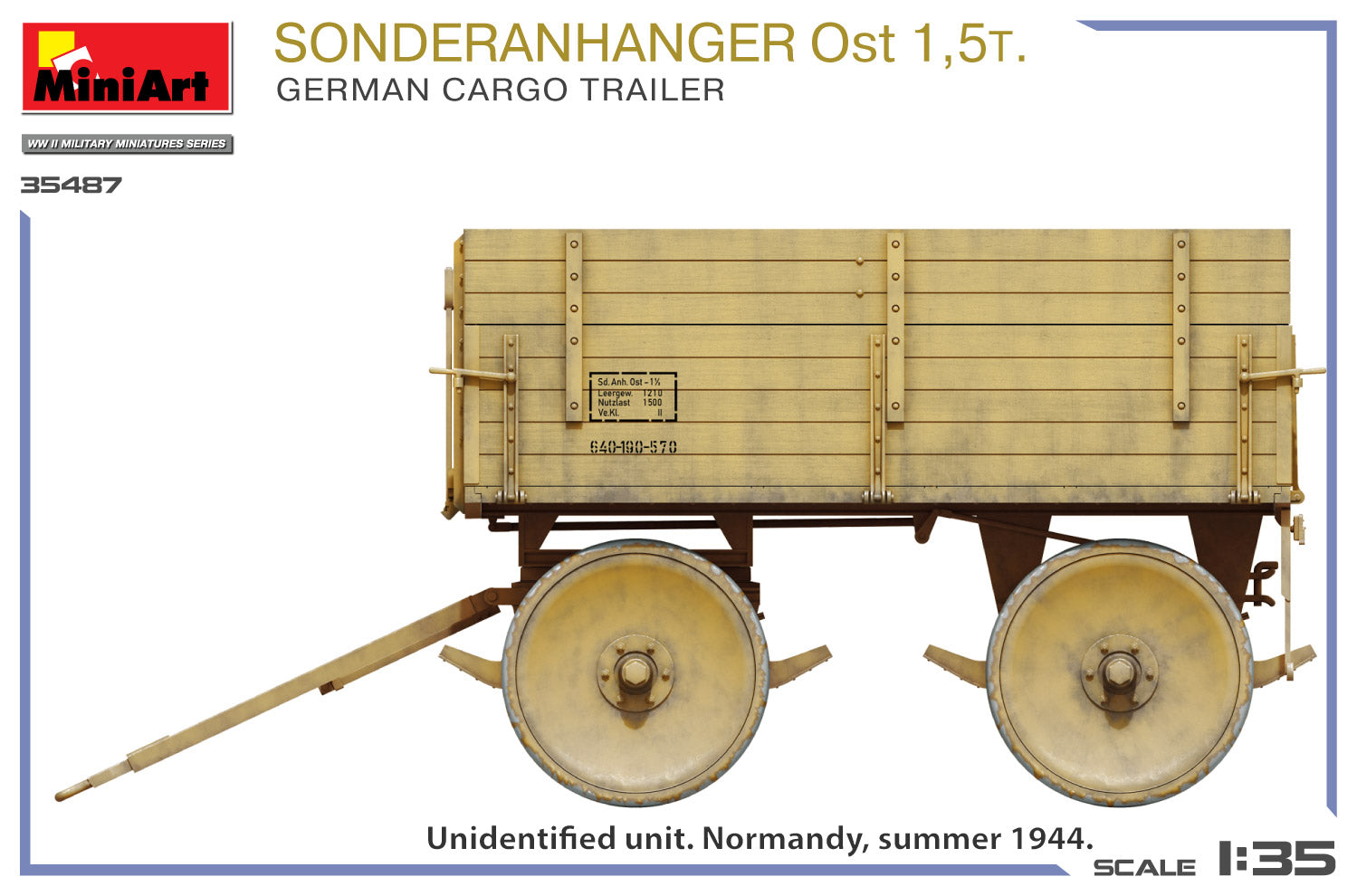 Camuflaje 2 de la maqueta del trailer alemán Soderanhanger Ost de 1,5 toneladas en escala 1:35 de Miniart referencia 35428