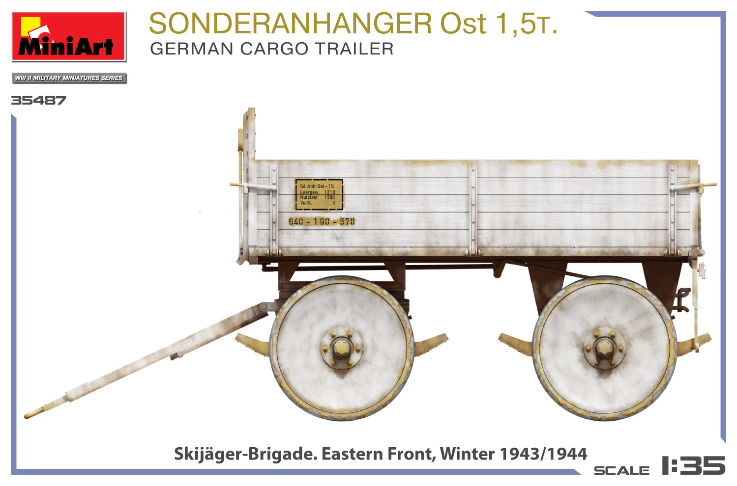 Camuflaje 1 de la maqueta del trailer alemán Soderanhanger Ost de 1,5 toneladas en escala 1:35 de Miniart referencia 35428