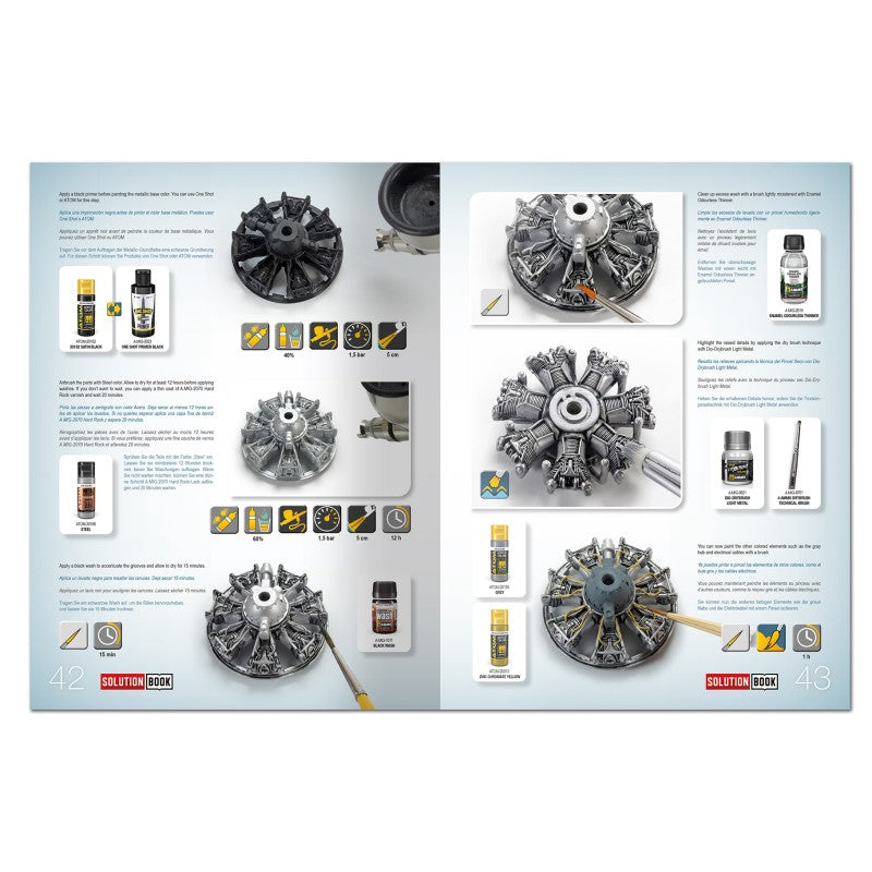 Página 42 del libro multilngue SolutionBook 32 de Ammo para pintar aviones alemanes de finales de la 2ªGM de Ammo referencia 6535