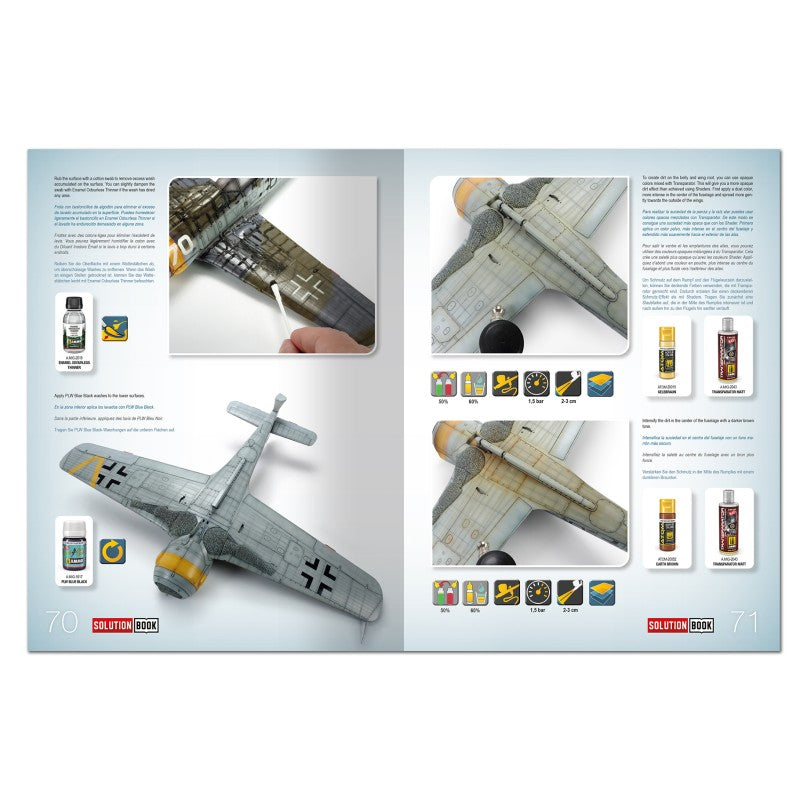 Página 70 del libro multilngue SolutionBook 32 de Ammo para pintar aviones alemanes de finales de la 2ªGM de Ammo referencia 6535