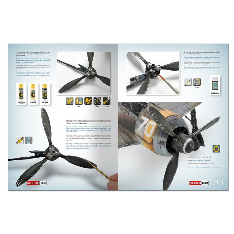 Página 82 del libro multilngue SolutionBook 32 de Ammo para pintar aviones alemanes de finales de la 2ªGM de Ammo referencia 6535