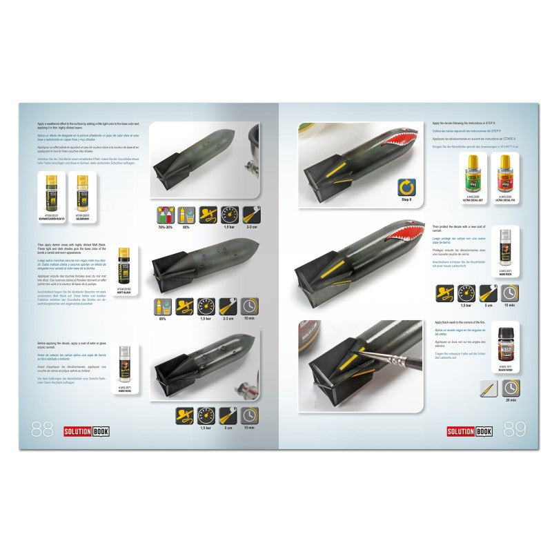 Página 88 del libro multilngue SolutionBook 32 de Ammo para pintar aviones alemanes de finales de la 2ªGM de Ammo referencia 6535