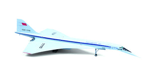 Foto de la maqueta del avión supersónico de pasajeros soviético Tu-144 en escala 1:144 de Zvezda referencia 7045