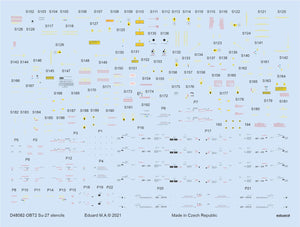 Hoja de calcas 2 para caza ruso Su-27 Flanker a escala 1:48 de Eduard con referencia 48082