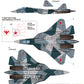 Decoración 1 del set de calcas para caza ruso Su-57 en escalas 1/72 y 1/48 de Def Model referencia JD48003