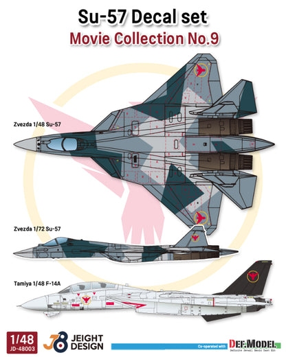 Set de calcas para caza ruso Su-57 en escalas 1/72 y 1/48 de Def Model referencia JD48003