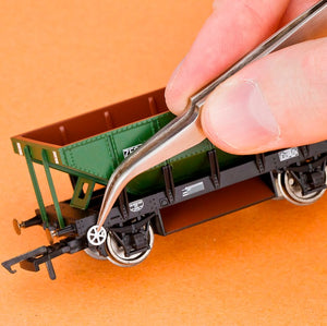 VALLEJO Pinzas de Punta Curva de Acero Inoxidable (115 mm)